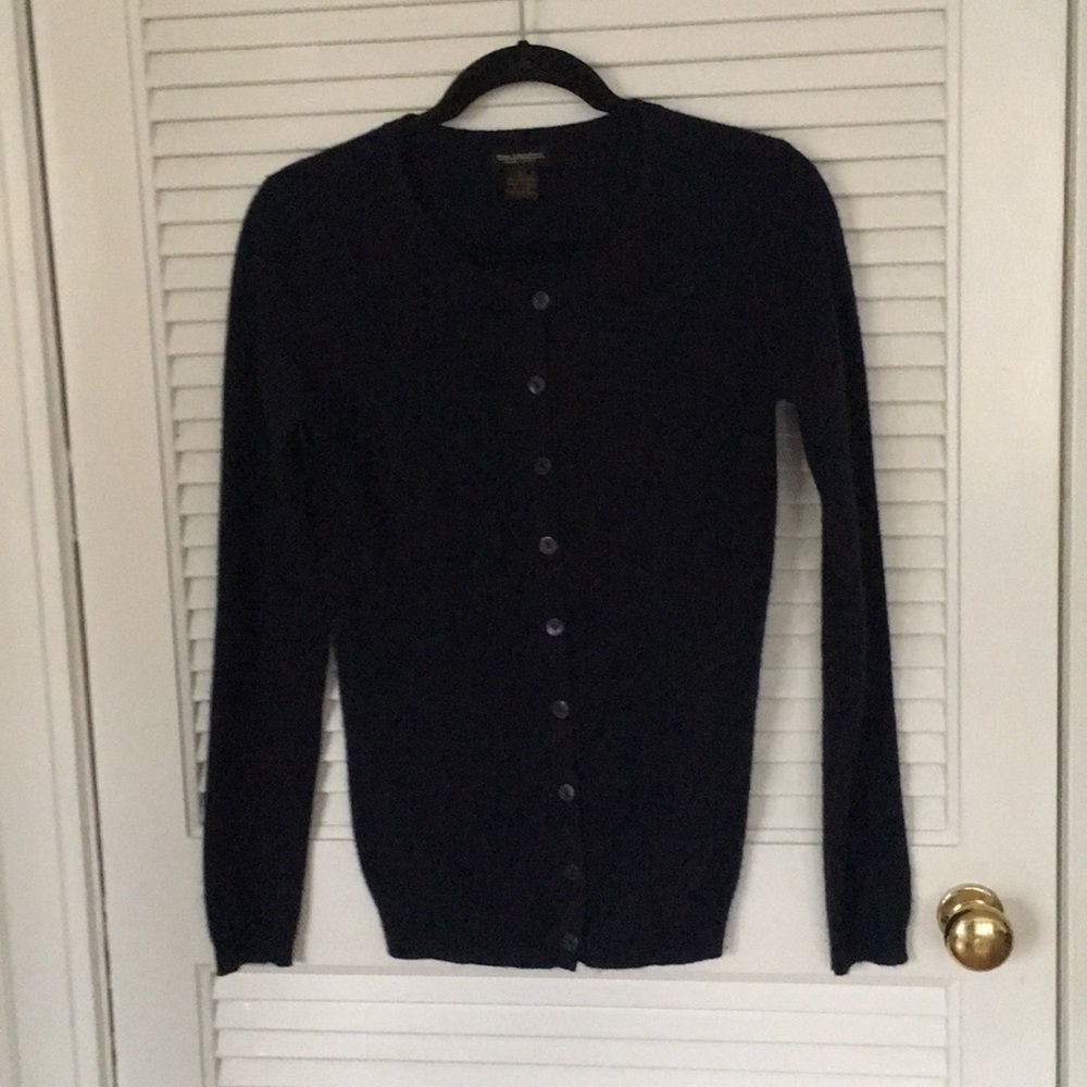 Philosophy  Navy Blue Cashmere Button Down Sweater